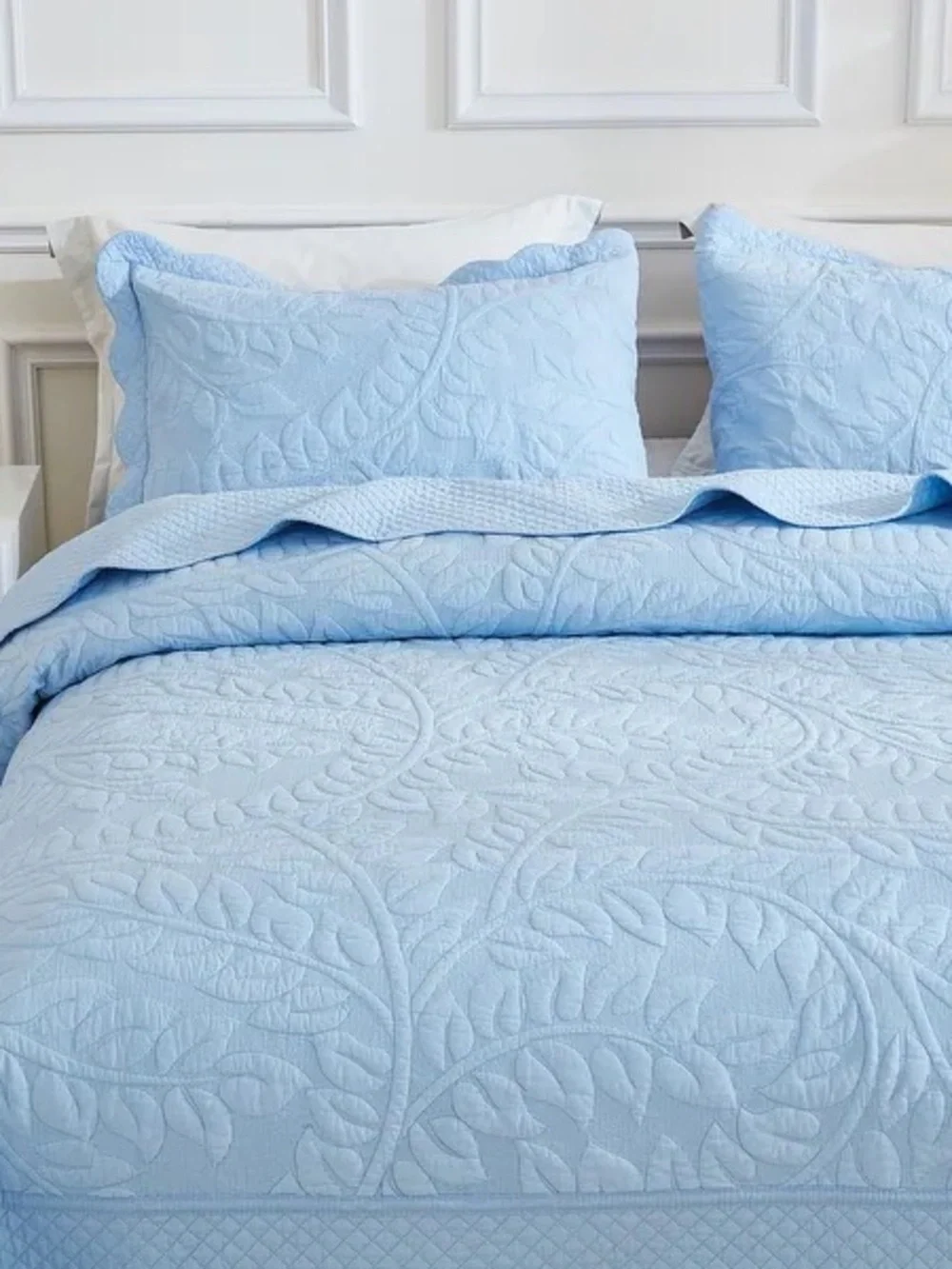 3 Piece Cotton Oversized Bedspread Quilt Set